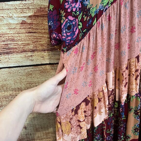 NWT Free People One Fine Day Maxi Duster Kimono Large Sheer Sequin Tiered Dress - Picture 8 of 8